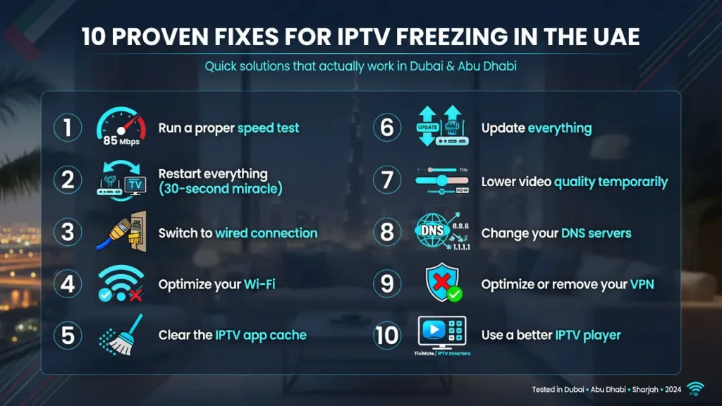 how to prevent iptv apps freezing in uae