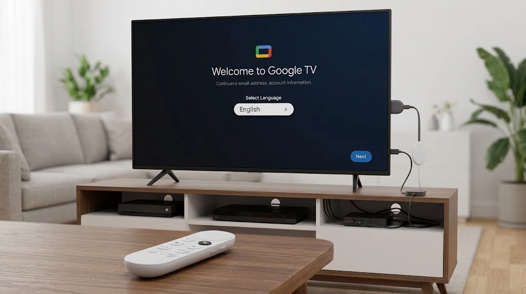 Google TV or Android TV device connected to HDMI